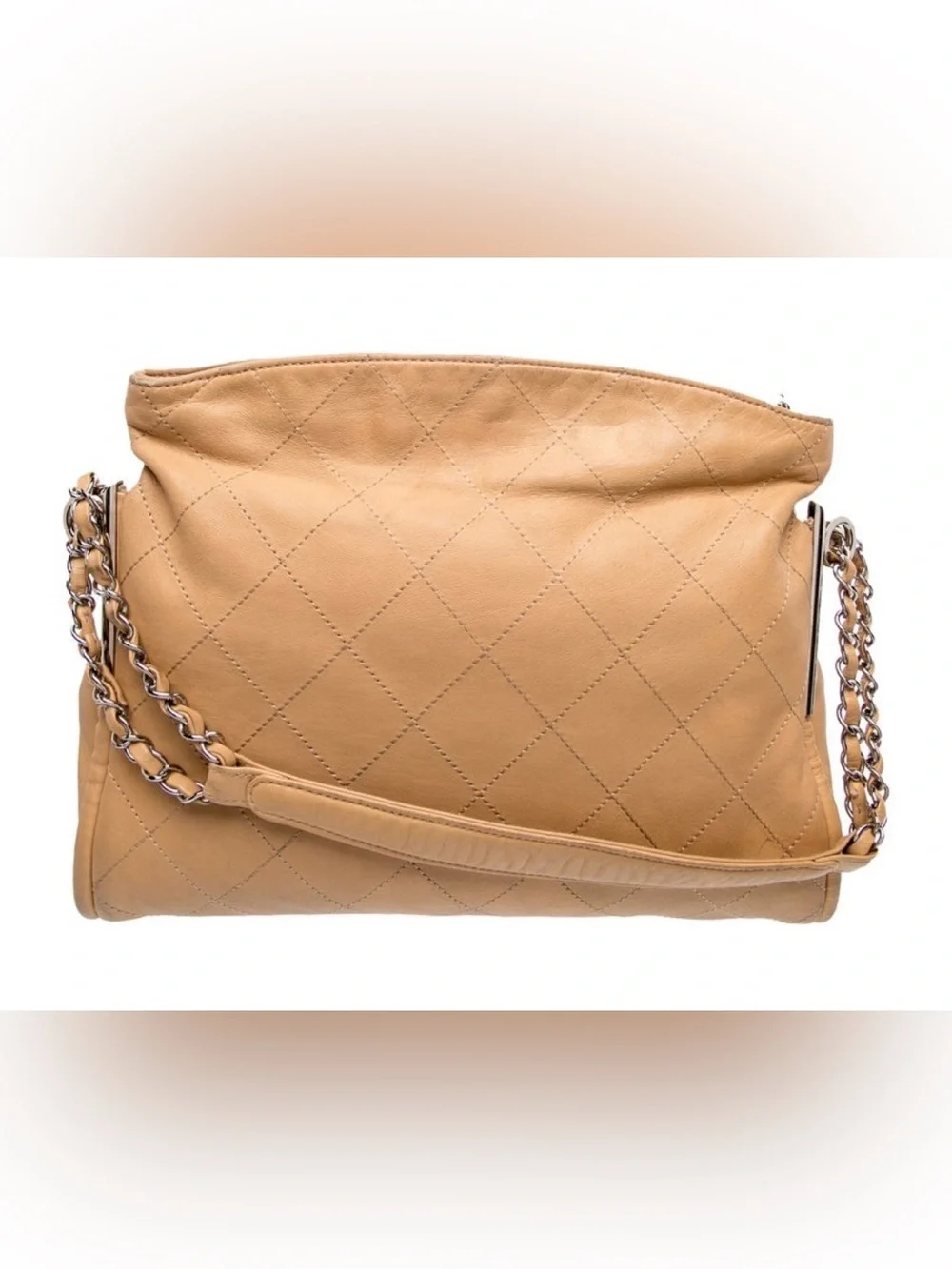 CHANEL Quilted Lambskin Shoulder Bag Soft Hobo